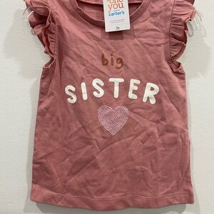 Carter's Mauve 'Big Sister' Ruffle Sleeve Tee